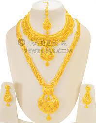 indian bridal necklace set 22k