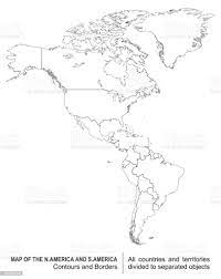 Kontur Mapa Ameryka Północna I Południowa - Stockowe grafiki wektorowe i  więcej obrazów Mapa - Mapa, Ameryka Północna, Ameryka - iStock
