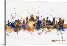 Kansas City Skyline Wall Art Canvas