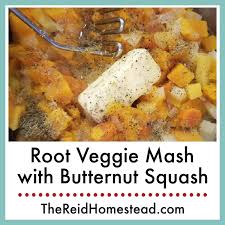 root veggie mash with ernut squash