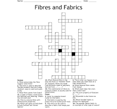 fibres and fabrics crossword wordmint