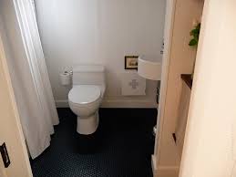 black bathroom floor