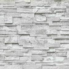 3d Effect Brick Wallpaper Grey White
