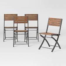 Faux Wood Folding Patio Bistro Chairs