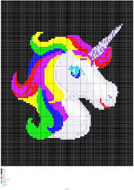 Knit Rainbow Unicorn Chart Knit Unicorn Chart Pattern