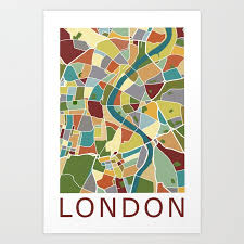 London Minimalist City Map Art Print By