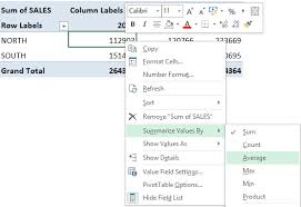 show average in pivot table myexcel