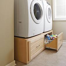 Or you can make one long pedestal to fit under both the washer and the dryer. 11 Diy Laundry Pedestal Ideas