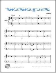 Beginning, easy, level 1, early elementary piano sheet music. Twinkle Twinkle Little Star Free Easy Piano Sheet Music