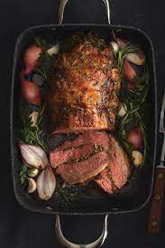 rolled rib eye roast with herb filling