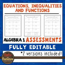Algebra Editable Assessments