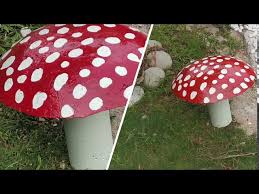 diy cement mushroom for your garden
