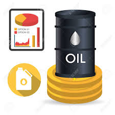 Oil Can And Gallon With Money Coins And Pie Chart Oil And Petroleum