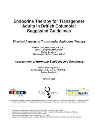 Pdf Endocrine Therapy For Transgender Adults In British