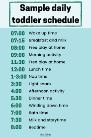 follow a simple toddler daily schedule