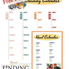 Free Printable Cleaning And Meal Calendars Tip Junkie