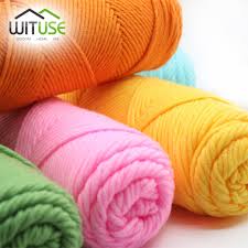 Wituse 100g Roll Baby Infant Milk Cotton Knitting Yarn Hand Woolen Scarf Hook Needle Blanket Dyed Hand Knit For Hats Sock Gloves