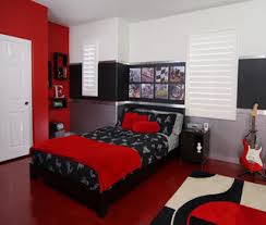 black white red bedroom photos