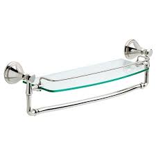 Glass Bathroom Shelf With Towel Bar