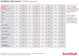Burda Size Chart For Patterns 2019