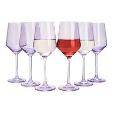 Purple Colored Wine Glass Set Large 12