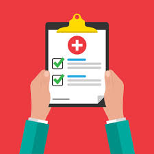 Medical form, medical report in the hands of a doctor. Clipboard with a  cross, check marks. Informed consent, prescription, application, health  insurance 7750690 Vector Art at Vecteezy