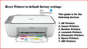 how to reset printer to default factory