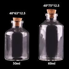 20pcs 50ml 60ml small glass bottles