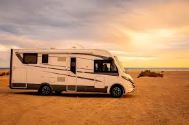 big modern motorhome cer van parked