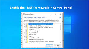 net framework in control panel