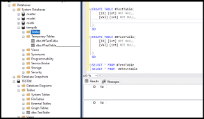 transient tables with sql temp tables