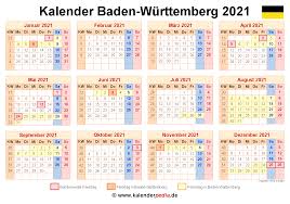 Sie können die kalender auch auf ihrer webseite einbinden oder in ihrer publikation abdrucken. Kalender 2021 Baden Wurttemberg Ferien Feiertage Excel Vorlagen