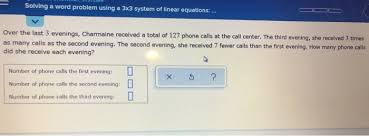 Word Problem Using A 3x3 System