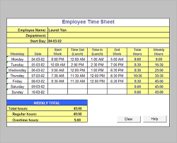 Weekly Timesheet Template Excel Shatterlion Info