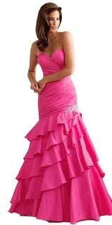Sexy Strapless Fuchsia Pink Mermaid Prom Pageant Evening Gown Dress Night Moves