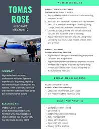 aircraft mechanic resume sles and