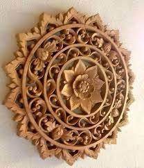 Lotus Flower Wood Wall Art Sculpture