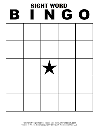 Sight Word Bingo Free Bingo Cards Bingo Card Template
