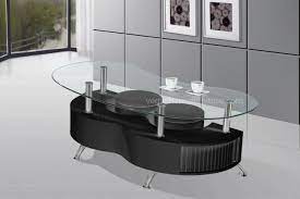 Black Modern Coffee Table With Stools