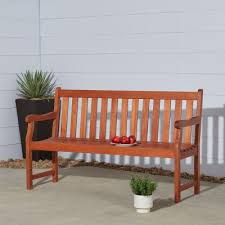 These materials stand up to uv fading, so this outdoor dining bench is sure to stay looking just right. Outdoor Benches Patio Chairs The Home Depot