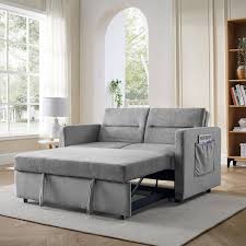 Grey Chenille Twin Loveseats Sofa Bed