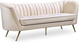 margo cream velvet sofa