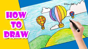 Vẽ Khinh khí cầu - Draw a hot air balloons I Bé Tập vẽ #tapve - YouTube