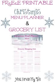 Despite my preparations, the death dreams persisted. Free Printable Christmas Menu Planner Grocery List