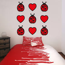 Ladybugs And Hearts Wall Decal
