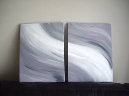 Grey Canvas Art Abstract Painting Acrylic
