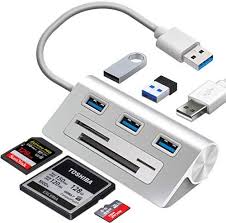 Your price for this item is $ 29.99. 6 In 1 Usb 3 0 Card Reader Aluminum Data Usb 3 0 Hub With 3 High Speed Ports And 1 Cf Sd Tf Card Reader 12 Usb Cable For Mac Pro Imac Macbook Laptop And Desktop Pc