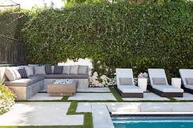 L Shaped Concrete Outdoor Sectional