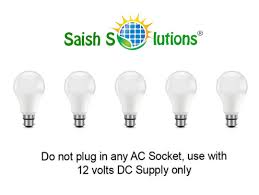 Saish Solutions 12 V 15 Watts Dc Led Bulb With Inbuilt Heatsink Plate B22 Type Holder Directly Run On Any 12 Volts Battery Supply White Pack Of 5