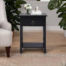 black rectangle wood end table